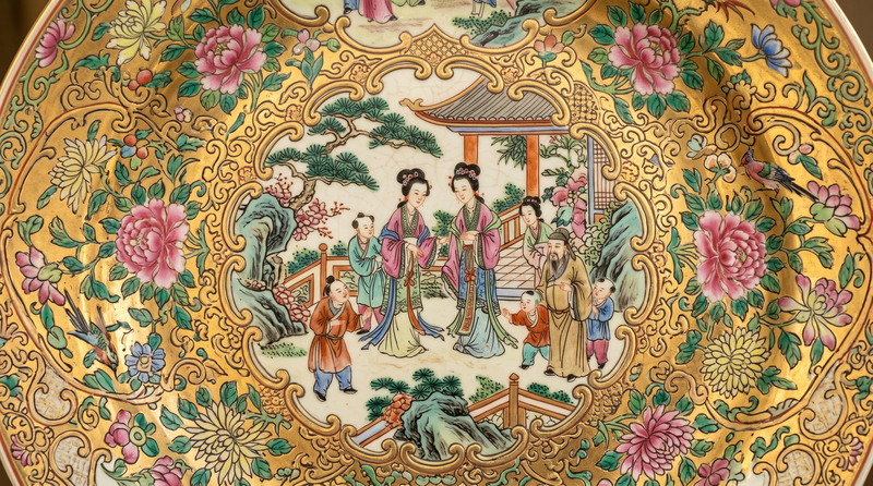 繁密華麗、金彩交織,是廣彩的經典風格。