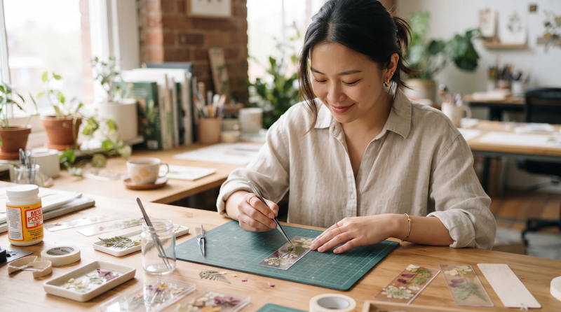 壓乾的花材,可用來做書籤、相框等作品。