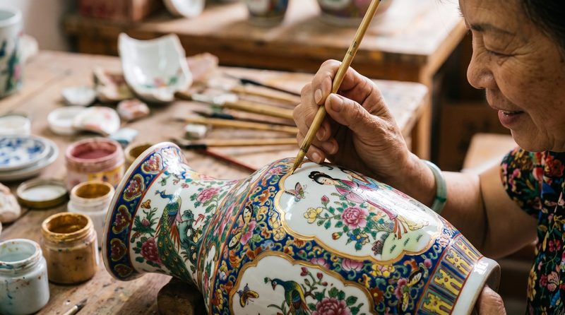 金彩勾勒,讓廣彩更顯瑰麗。