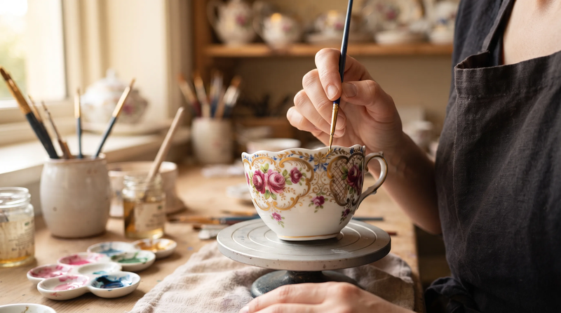 結合彩繪與金彩,作品更有層次。