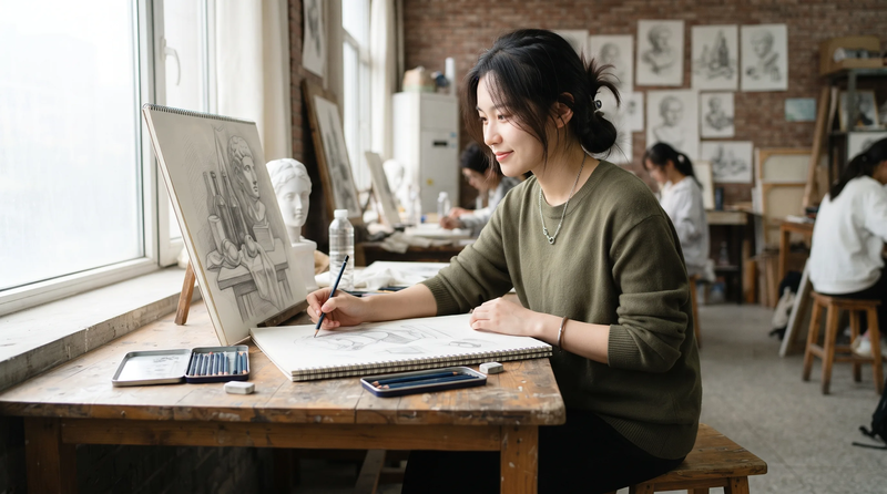 跟著導師,一步步打好繪畫基礎。
